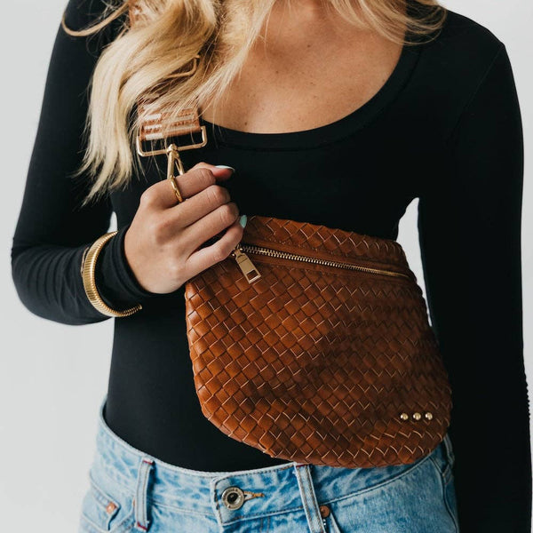 westlyn woven bum bag | brown