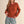 scallop puff sleeve sweater | brown fuschia