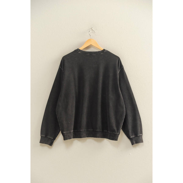 oversized mineral washed sweatshirt | vintage black