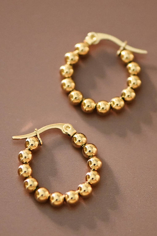 gold ball circle | earring