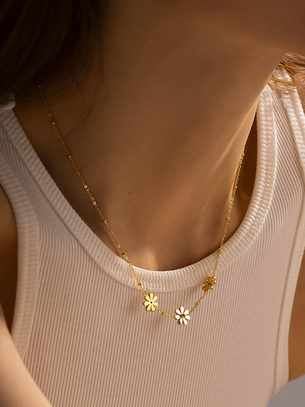 dainty daisy necklace | 18k gold necklace
