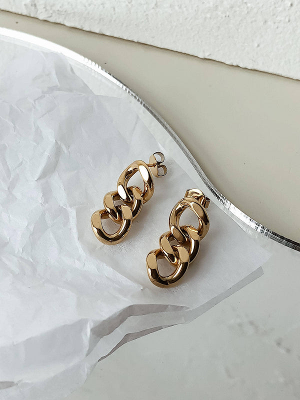 chain link earring | 18k gold
