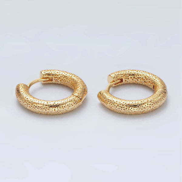 dotted textured huggie | 24k gold filled