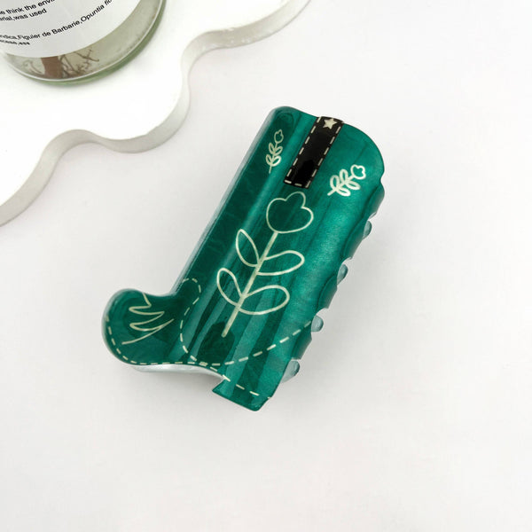cowboy boot claw clip | green