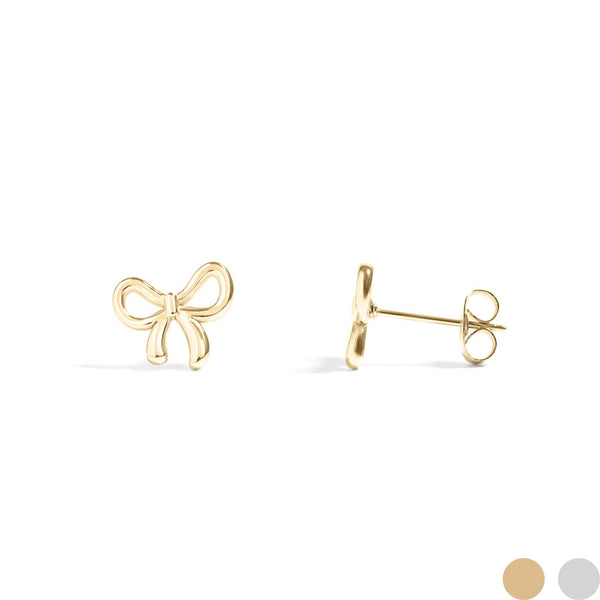 bow stud | 18k gold earrings