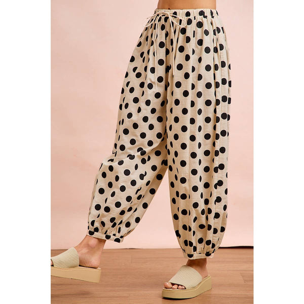 polka dot balloon pants | black + ivory