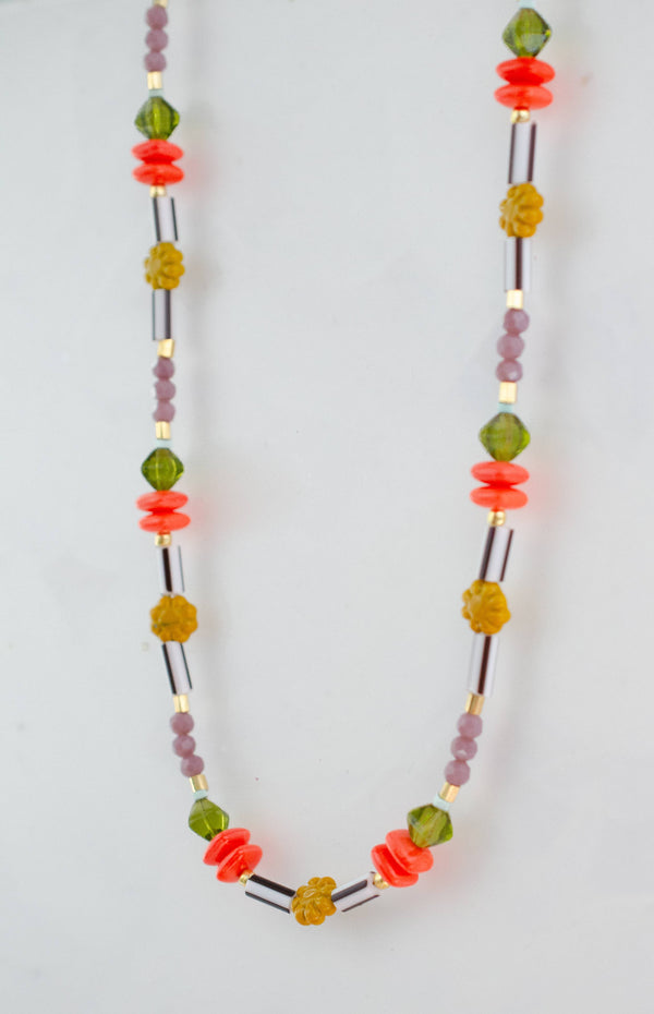 nixie flower beaded necklace