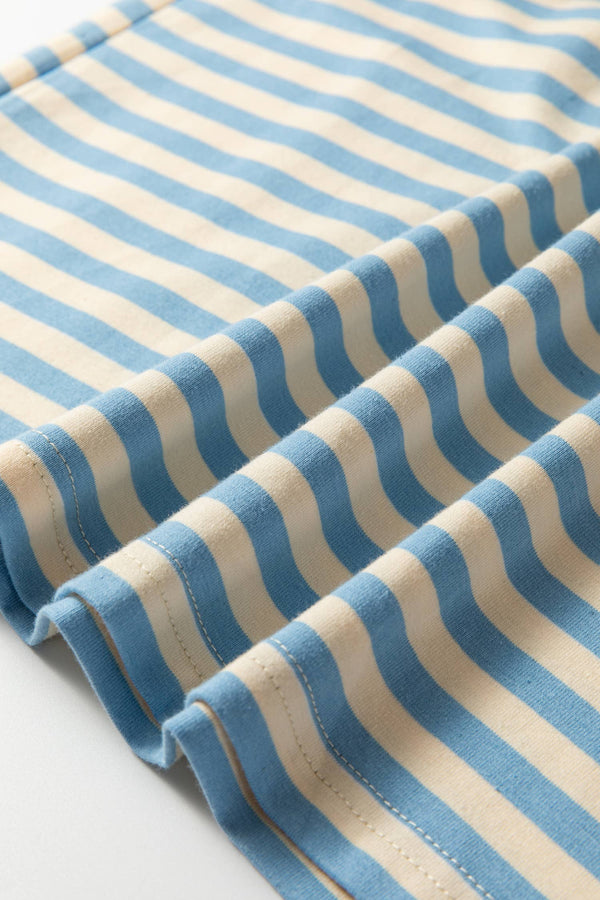 stripe tee | sky blue + pink