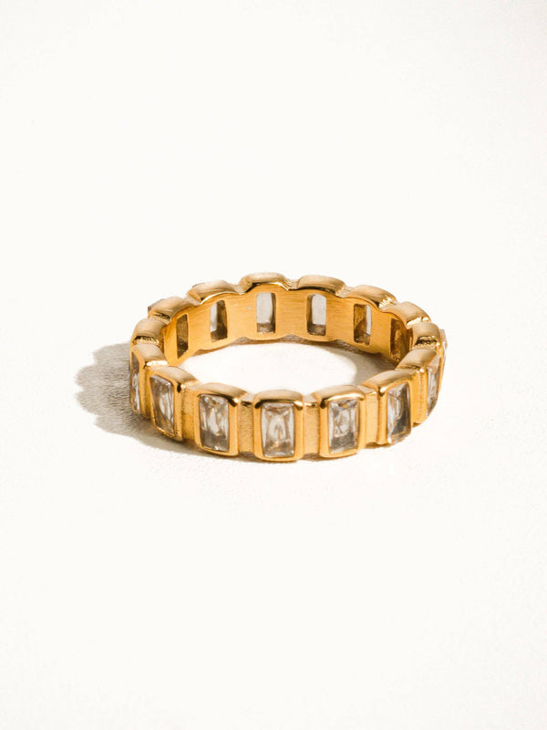 rhinestone ring | non-tarnish gold