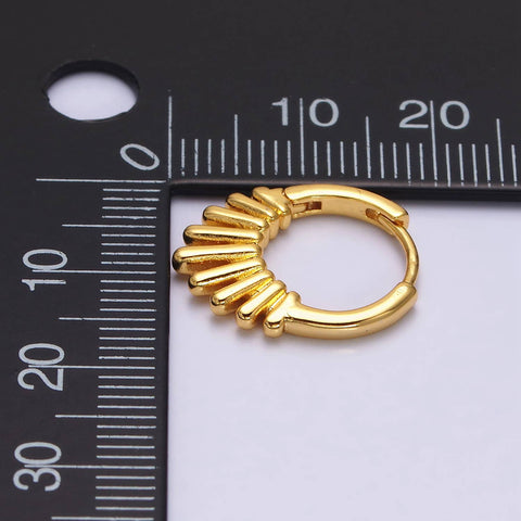 geometric sunburst huggies | 24k gold filled earrings