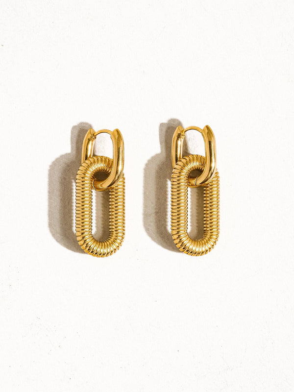 double chain hoop earring | 18k gold