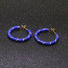 dark blue + gold swirl enamel | 26mm hoop earrings