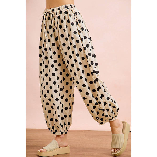 polka dot balloon pants | black + ivory