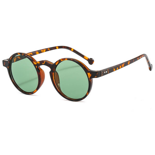 round frame sunglasses | leopard