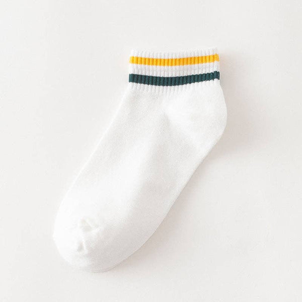 everyday color stripe socks | green + gold