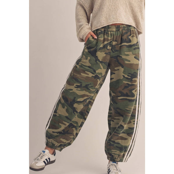 soft striped track jogger | camo