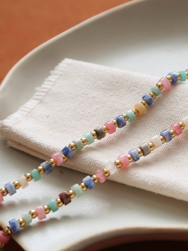 bead boho necklace | multi color
