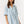 striped puff sleeve dress | blue