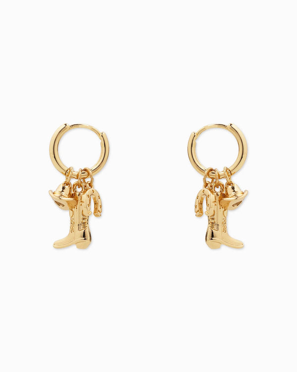 mini western boot charm | hoop earring