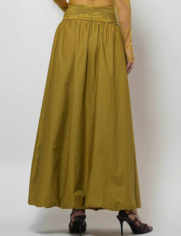 bubble wide waistband long skirt | palms
