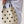 polka dot rope hand bag | black and cream