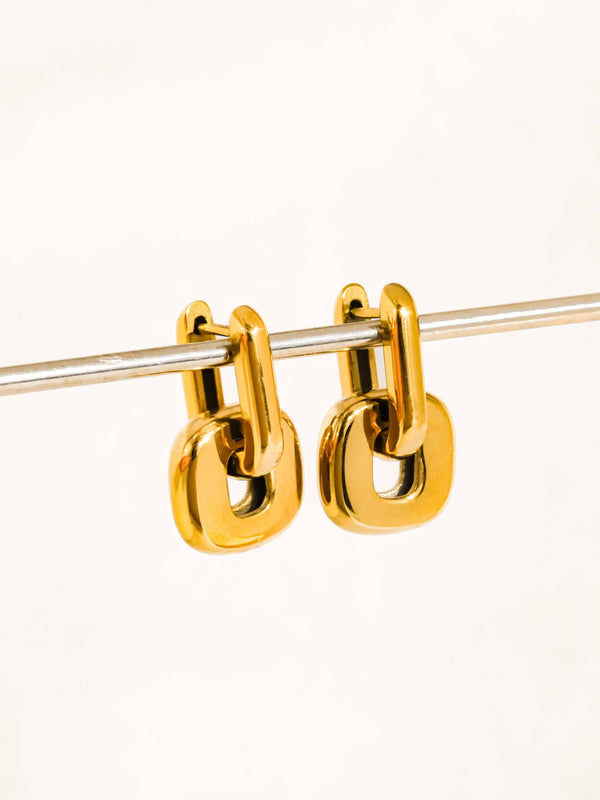 link drop earring | 18k gold earring