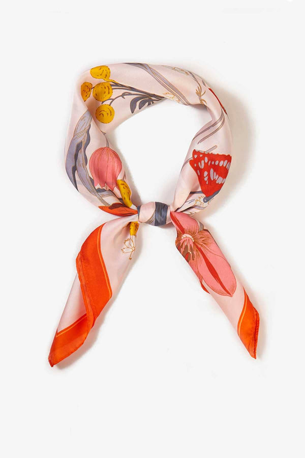 flower & butterfly bandana | red floral