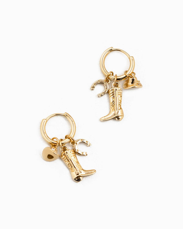 mini western boot charm | hoop earring