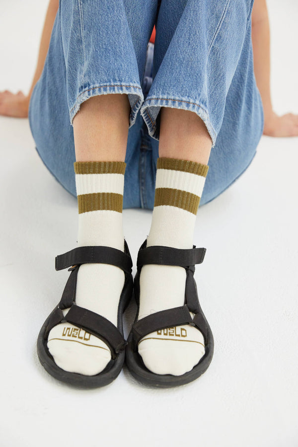 striped quarter socks | cactus