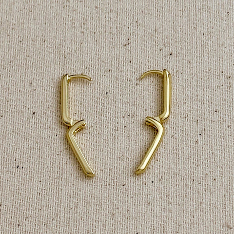 oblong hoop | 18K gold filled earrings