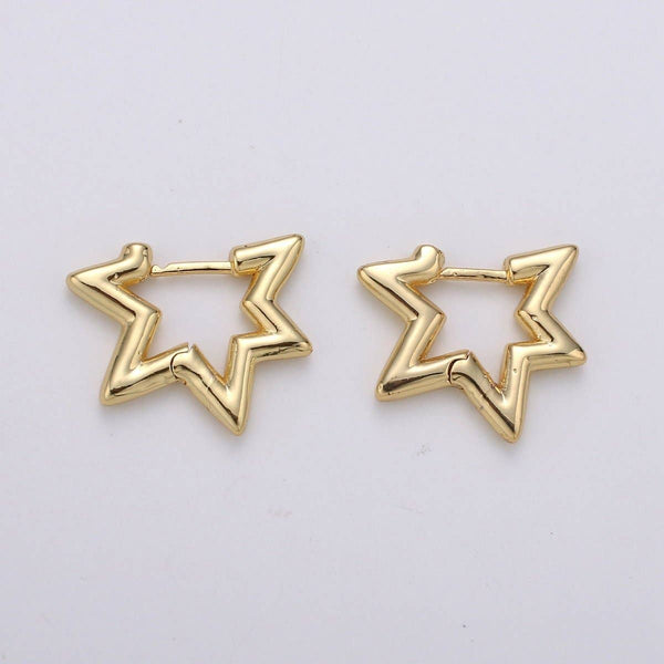 gold star huggie 14k | earring