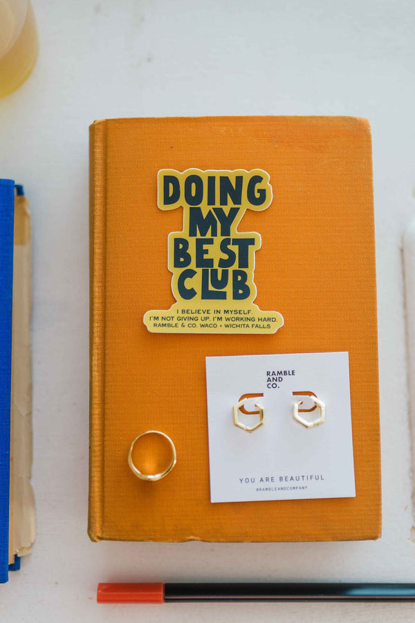 hexagon huggie hoop | gold filled