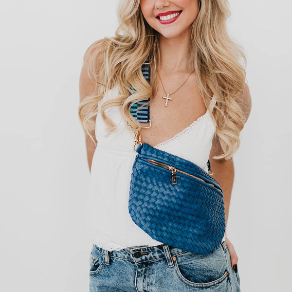 westlyn woven bum bag | denim blue