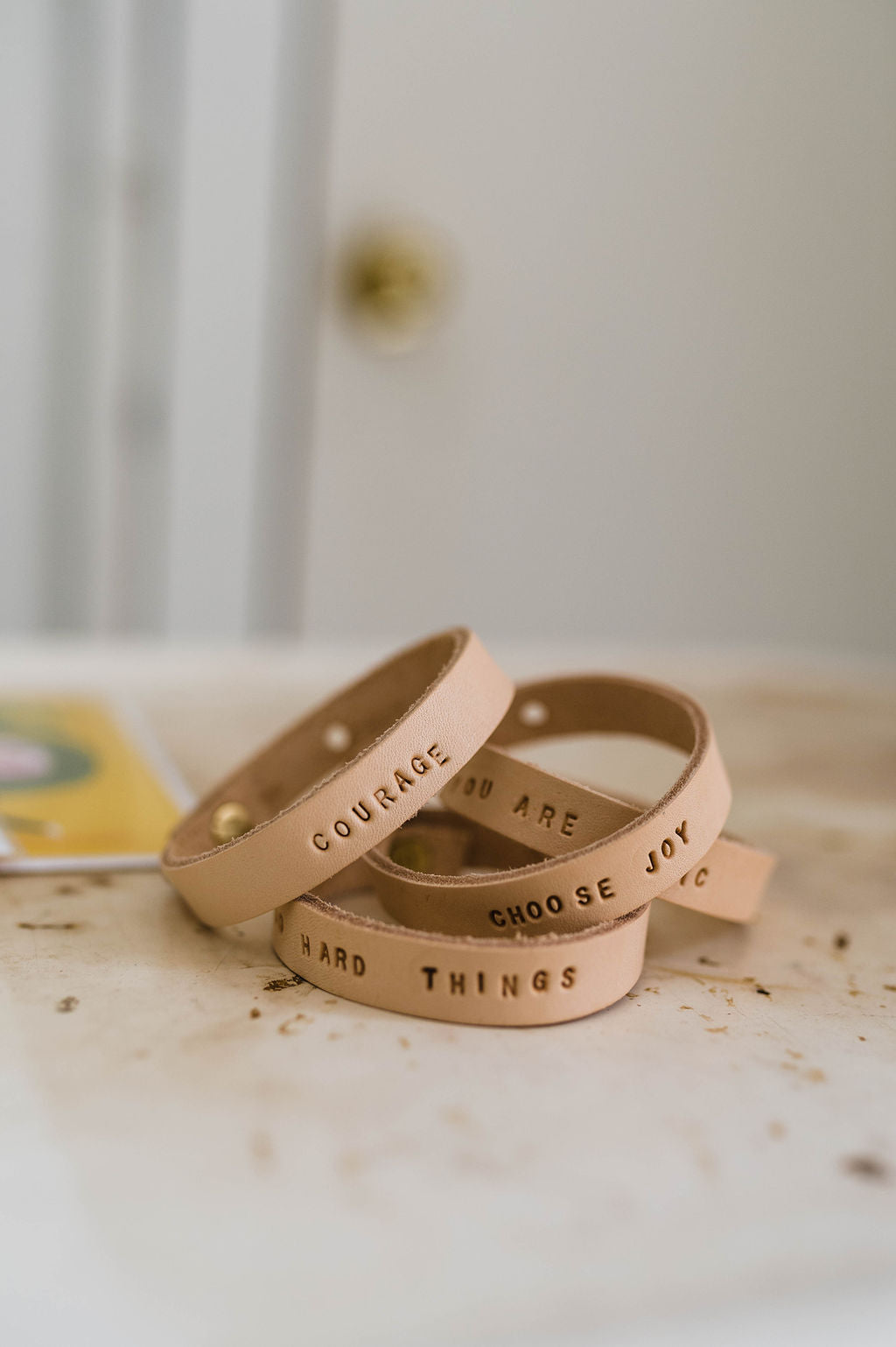 courage | leather bracelet