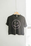 tx smiley | charcoal boxy cropped tee
