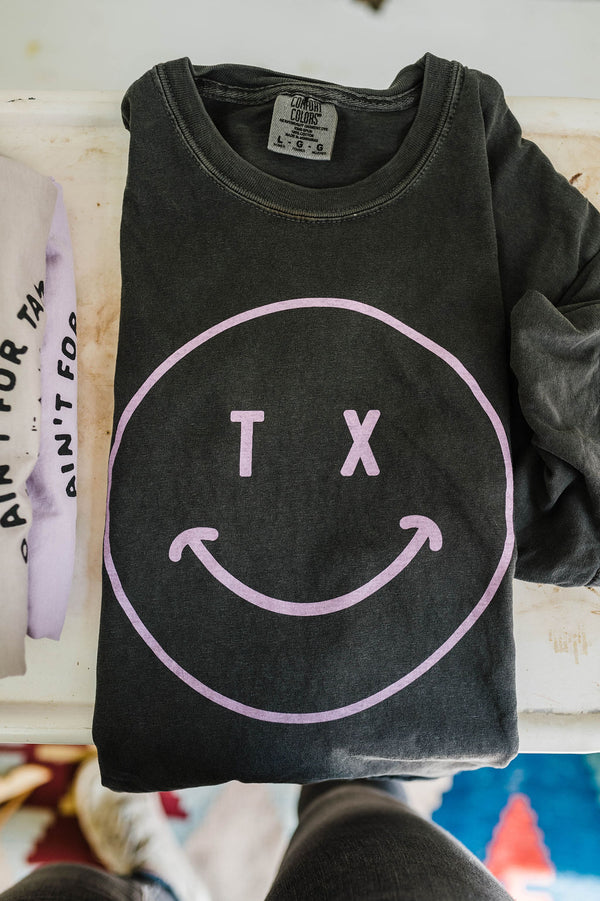 tx smiley | pepper boxy cropped tee