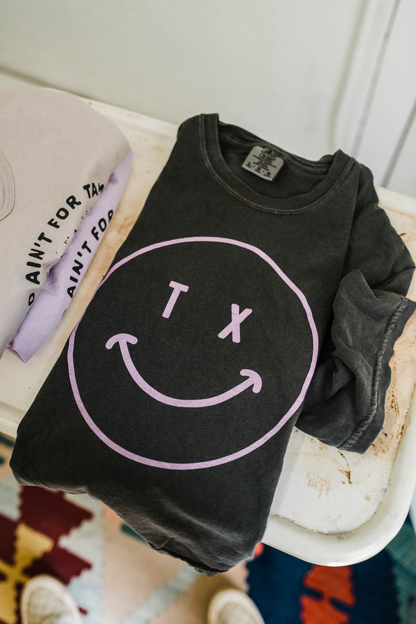 tx smiley | pepper boxy cropped tee