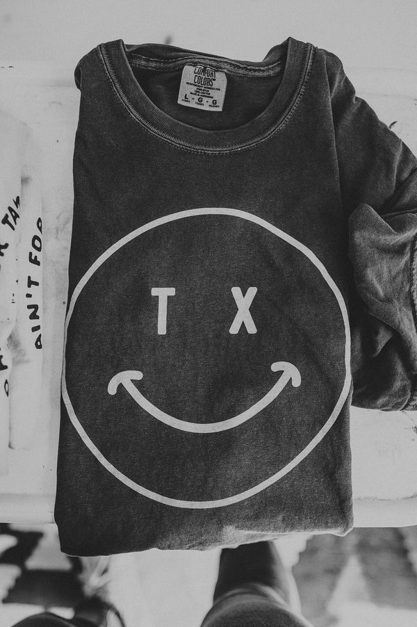 tx smiley | pepper boxy cropped tee