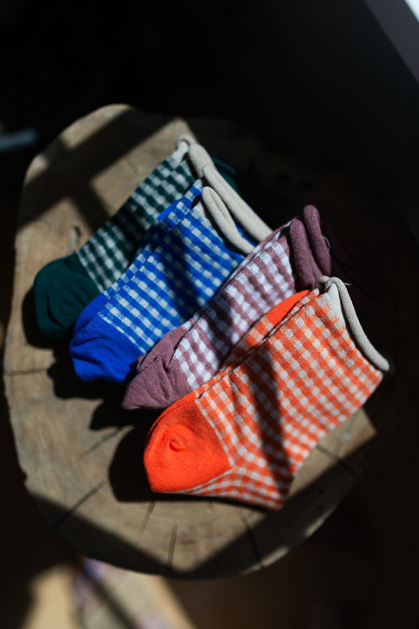 picnic mid crew socks | oatmeal orange