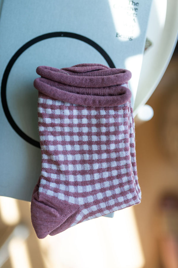 picnic mid crew socks | mauve