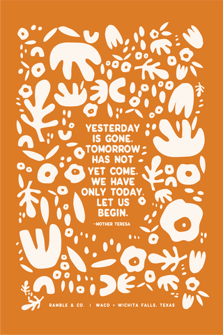 yesterday is gone orange/red | 4 x 6 post card