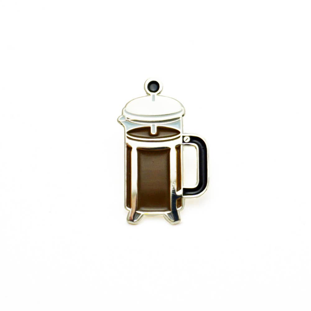 coffee press | enamel pin