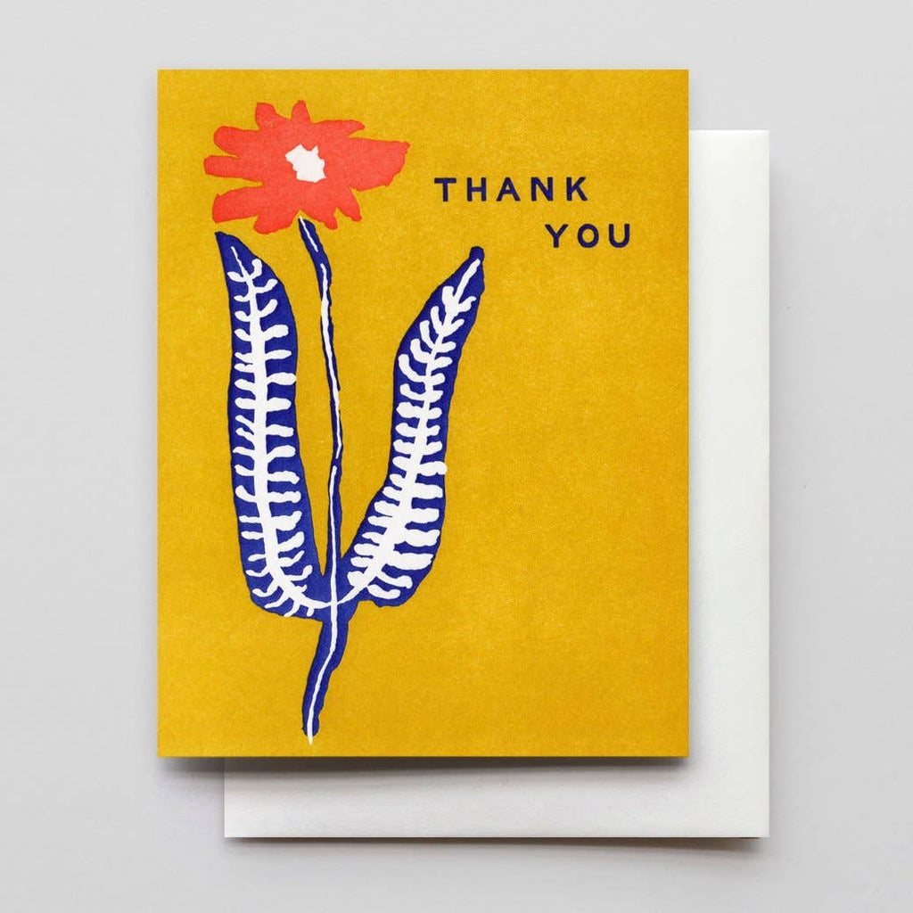 thank you flower stem | card