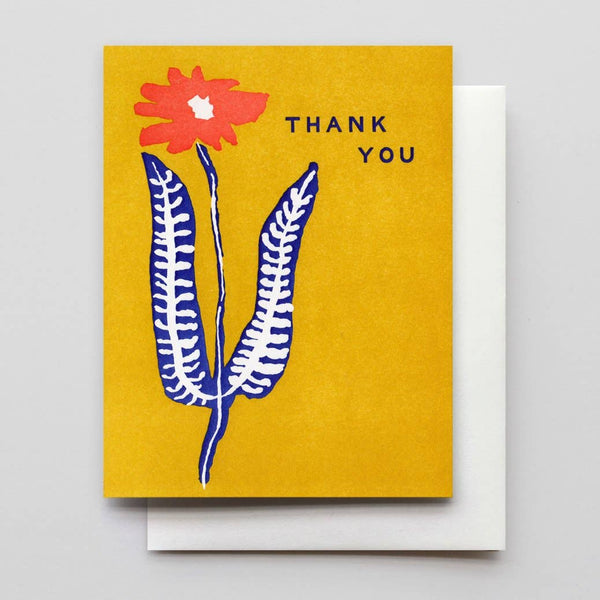 thank you flower stem | card