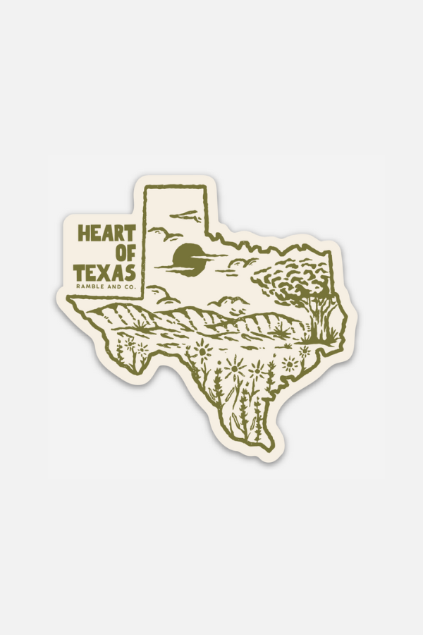 cream heart of texas |  sticker