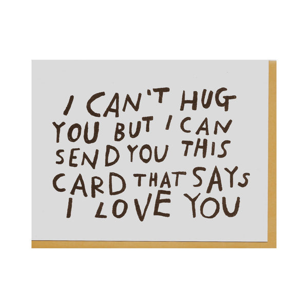 can't hug you | notecard