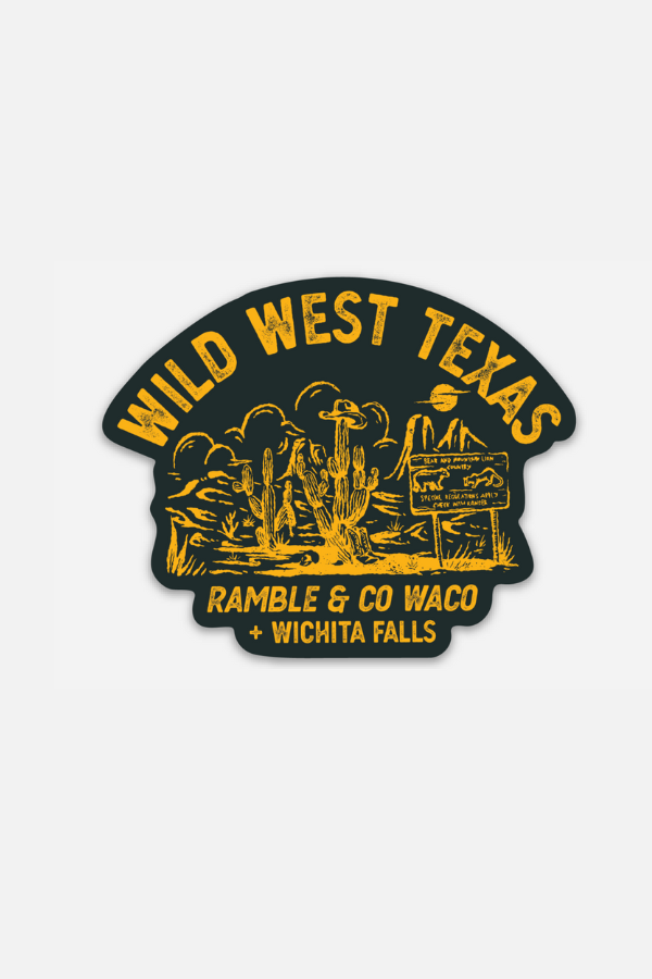 black wild west texas |  sticker