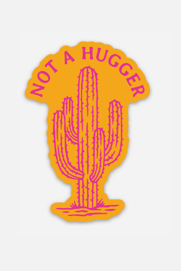 not a hugger gold | sticker