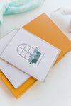 the design: welcome to the neighborhood about the card: 4.25" × 5.5" folded card Letterpress printed Blank inside Coordinating envelope included Designed by January Letterpress in Waco, TX. Ramble & Co. is a family owned business. Shop at shop.rambleandcompany.com or visit our store in Wichita Falls, Texas || small batch/ hand printed tees + fine art prints | your source of encouragement + inspiration.