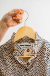 tan + navy floral blouse | ramble vintage